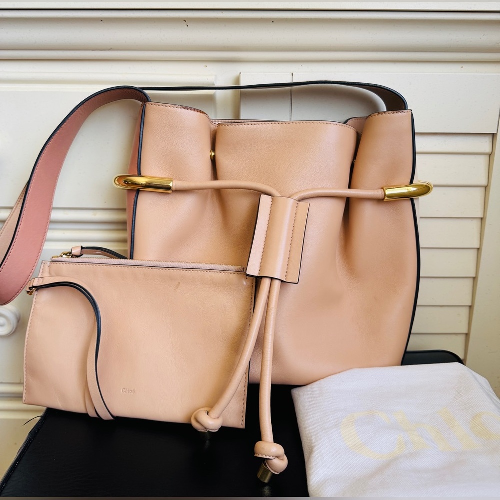 Chloe Emma Shoulder Bag with Pouch Beige